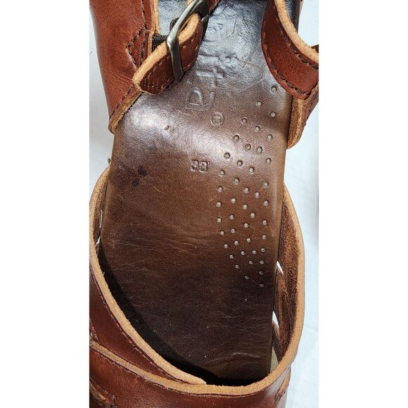 SANITA Margrethe Brown Leather Danish Clog/Sandal With Adjustable Strap - Picture 12 of 16